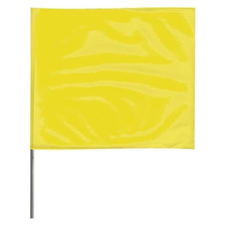Zoro Select Marking Flag, Vinyl, 30" Wire Staff, Solid, 30" L., 100 PK 2330Y-200