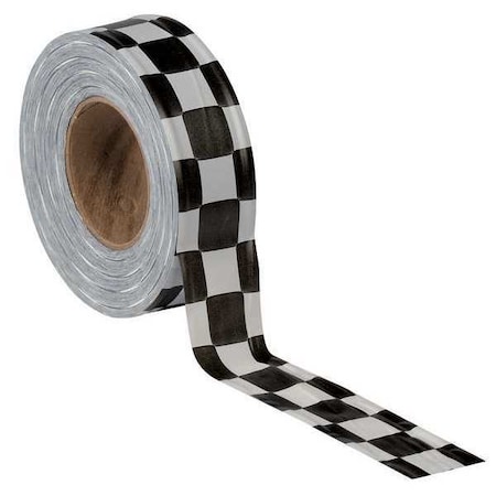 Zoro Select Flagging Tape, No Legend, Black/White, 1 3/16 in Wide x 300 ft Length, Vinyl, 2 mil CKWBK-200