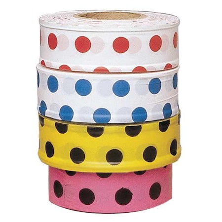 Zoro Select Flagging Tape, No Legend, Red/White, 1 3/16 in Wide x 300 ft Length, Vinyl, 2 mil PDWR-200