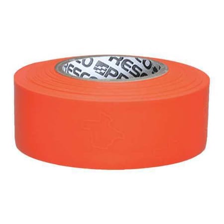 Zoro Select Flagging Tape, No Legend, Fluorescent Orange, 1 3/16 in Wide x 150 ft Length, Vinyl, 3 mil TXOG-200