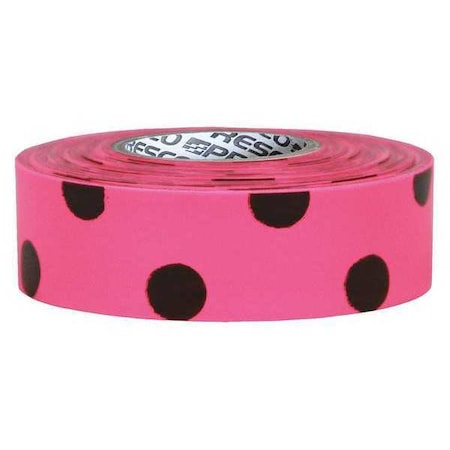 PRESCO Flagging Tape, Pink Glo/Blk, 150ft, 1-3/8In PDPGBK-200