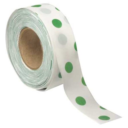 Zoro Select Flagging Tape, No Legend, Green/White, 1 3/16 in Wide x 300 ft Length, Vinyl, 2 mil PDWG-200