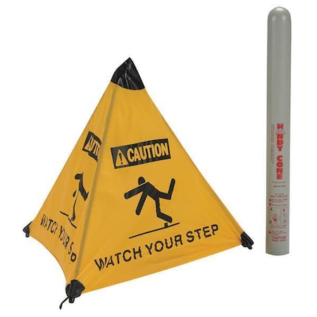 Handy Cone Floor sign, 18 in H, Nylon, English, 17177I 17177I