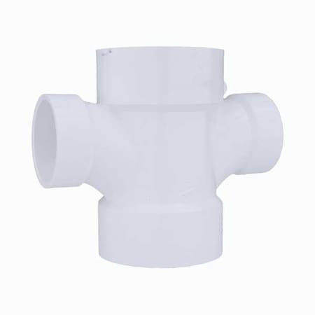 Zoro Select PVC Sanitary Tee, Hub, 3 in x 3 in x 2 in x 2 in Pipe Size 05820