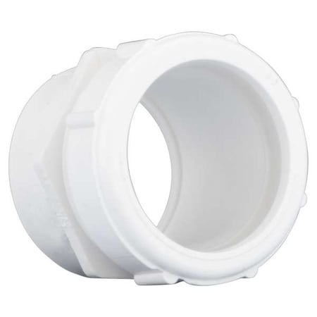 Zoro Select PVC Male Trap Adapter with Nut and Washer, Socket x Spigot, 2 in Pipe Size 06390