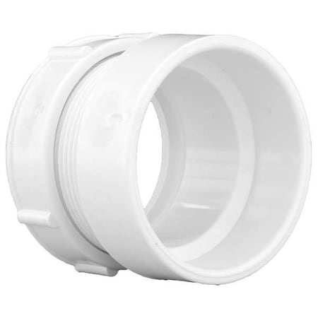 Zoro Select PVC Female Trap Adapter with Nut and Washer, Hub x Socket, 2 in Pipe Size 06382