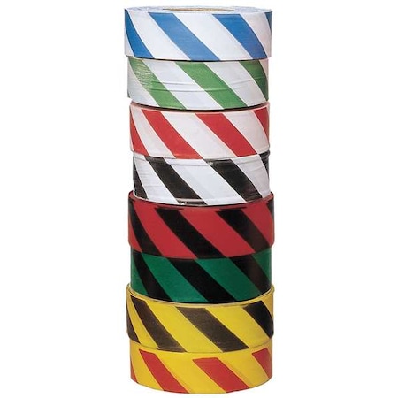 Zoro Select Flagging Tape, No Legend, Blue/White, 1 3/16 in Wide x 300 ft Length, Vinyl, 2 mil SWB-200