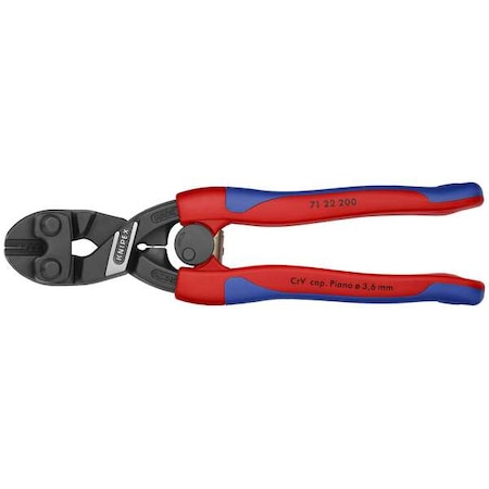 Knipex Mini Bolt Cutter, Steel, 8 In. L 71 22 200 SBA
