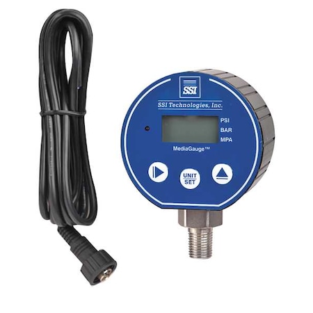 Ssi Digital Vacuum Gauge with Transmitter, 0 to 5 psi, 3 in Dial, 1/4 in NPT, Bottom Location MG-5-A-M12-R