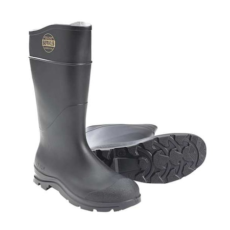 HONEYWELL SERVUS Steel-Toe Rubber Boot, PVC, Knee-Height, Comfort Technology, Black, Men's Size 10, 1 Pair 18821/10