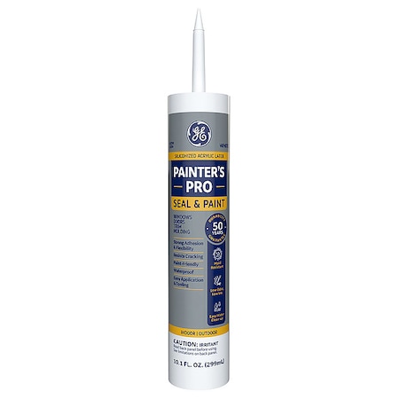 Ge Acrylic Latex Caulk, 10 oz, Cartridge, White, Acrylic Latex Base, MAX EXTRA MAP210WT