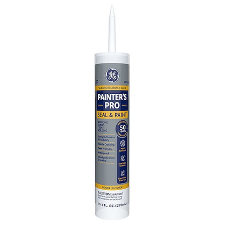 Ge Acrylic Latex Caulk, 10 oz, Cartridge, Clear, Acrylic Latex Base, MAX EXTRA 2874546