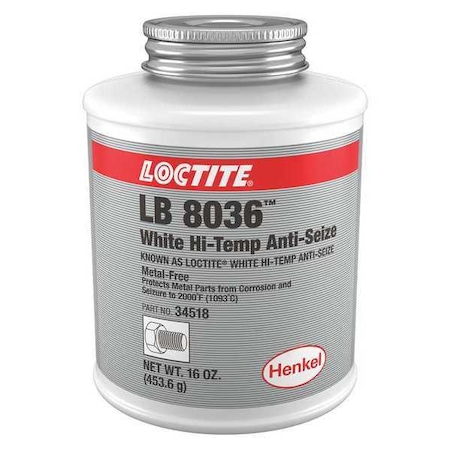 Loctite Anti Seize Compound, White Hi-Temp, 16oz LB 8036 302678