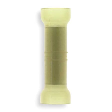 Sta-Kon Butt Splice Wire Connector, 4 AWG Max, Yellow, Nylon Insulation, 600 V, 15 PK 2RF4