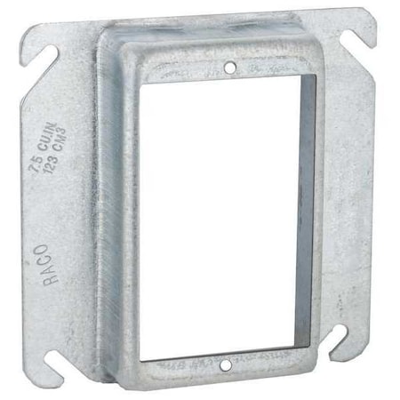 Raco Mud Ring, 1 Gang, Galvanized Zinc, Square Box Type 774