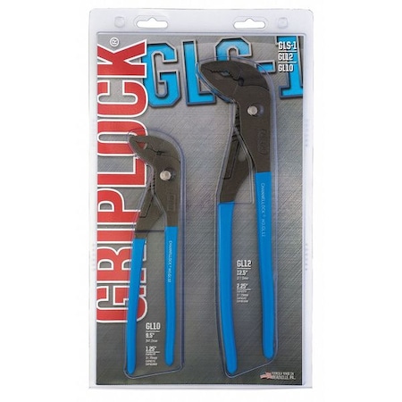 Channellock 2 Piece Griplock Plastic Grip Tongue and Groove Plier Set Ergonomic Handle GLS-1