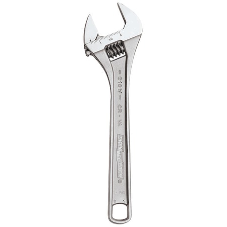 CHANNELLOCK Adj. Wrench, 6", 15/16" Cap., Chrome 806W