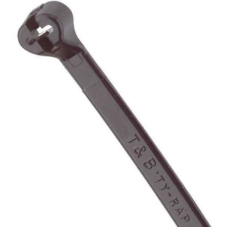 Ty-Rap Cable Tie, 7-1/2 in L, 1-3/4 in Max Bundle Dia., Black, Nylon 6/6, 50 lb Strength, 100 PK TY525MX
