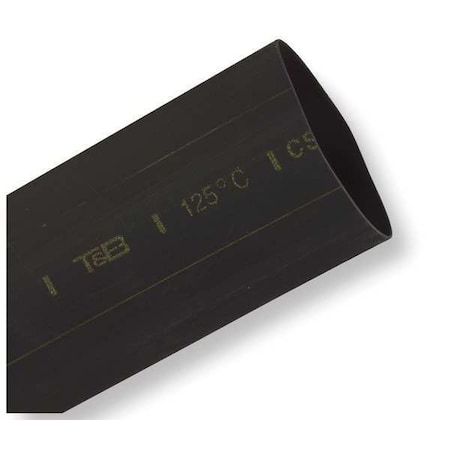 Shrink-Kon Heat Shrink Tube, Thin Wall, 2:1 I.D. Shrink Ratio, 0.25 in I.D. Before Shrinking, Black, 6 in CPO25006