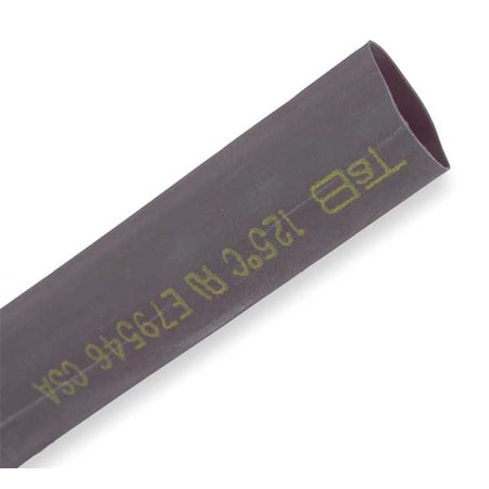 Shrink-Kon Heat Shrink Tube, Thin Wall, 2:1 I.D. Shrink Ratio, 0.75 in I.D. Before Shrinking, Black, 6 in CPO75006