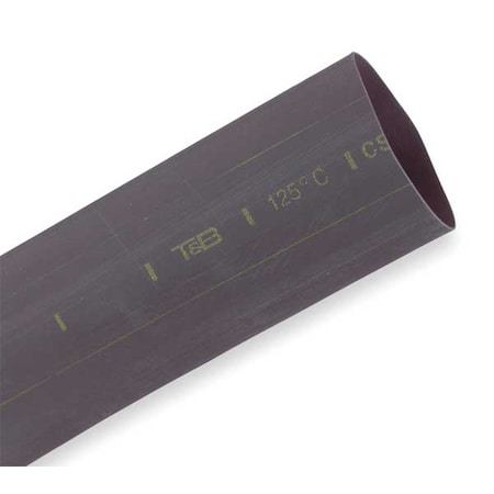 Shrink-Kon Heat Shrink Tube, Thin Wall, 2:1 I.D. Shrink Ratio, 1 in I.D. Before Shrinking, Black, 6 in, 5 PK CPO100006