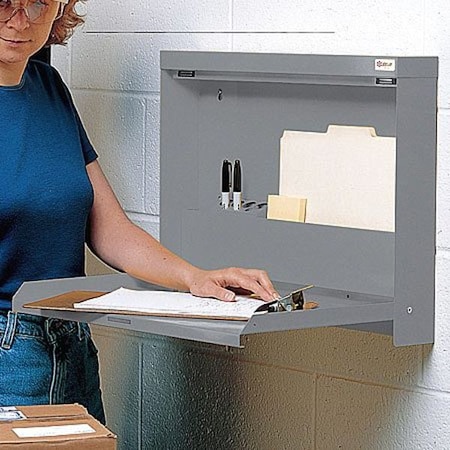 Wallwrite Wall Mounted Desk, 20x13-1/2x3-3/8In, Gray WW-100SC-T47