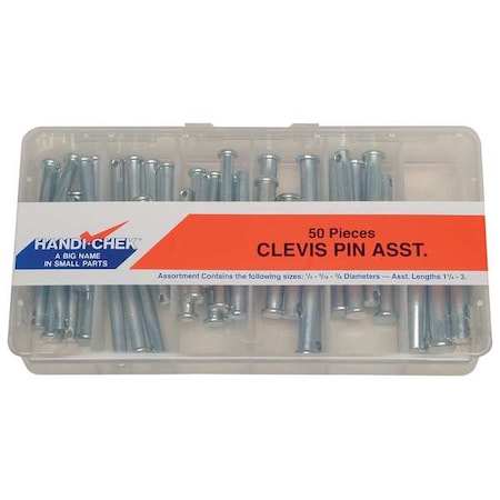 Itw Bee Leitzke Clevis Pin Kit, 50 Pcs, 21 Szs WWG-DISP-CLP050