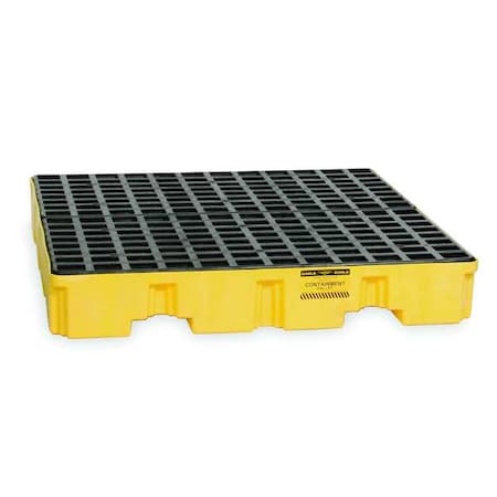 EAGLE MFG Drum Spill Containment Pallet, 66 gal Spill Capacity, 4 Drum, 8000 lb., High Density Polyethylene 1645