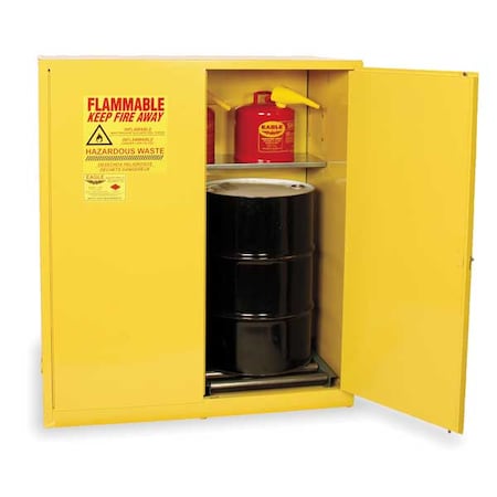 Eagle Mfg Hazard Waste Cabinet, Vertical, 110 gal., YLW HAZ1955