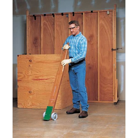 Zoro Select Lever Dolly, Wheeled, 72 In, Steel/Oak 3KNA4