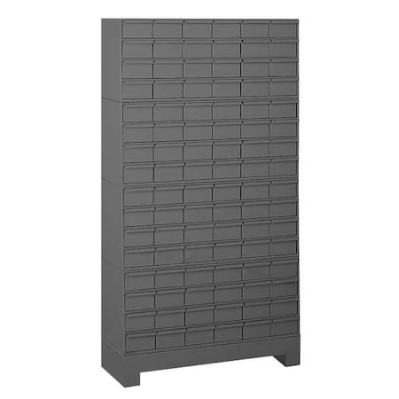 Durham Mfg Steel Enclosed Bin Shelving, 12 1/4 in D x 62 1/2 in H x 34 in W, 16 Shelves, Gray 022-95