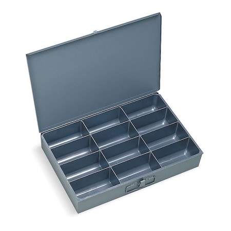 Durham Mfg Steel, 12 compartments, 12 1/2 in D x 3 1/8 in H x 18 3/8 in W 115-95-D568