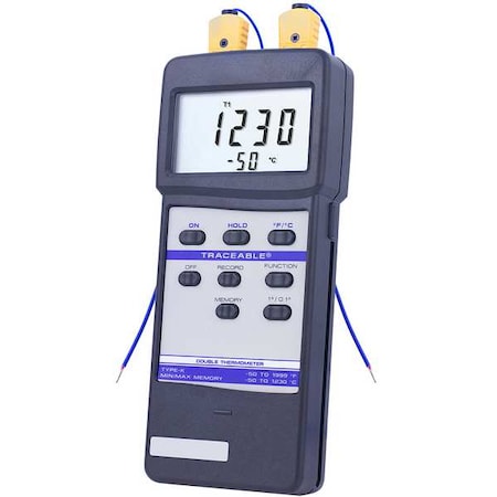Traceable Thermometer, LCD, 2.875 in, Thermocouple 4137