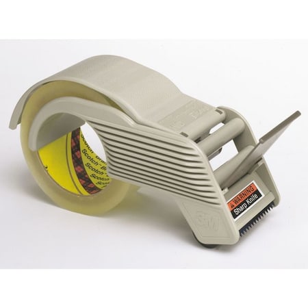 Scotch Handheld Tape Dispenser, 2 in Tape, 3 in Core, Ribbed Grip, Plastic, Gray, 8 5/12 in H H192