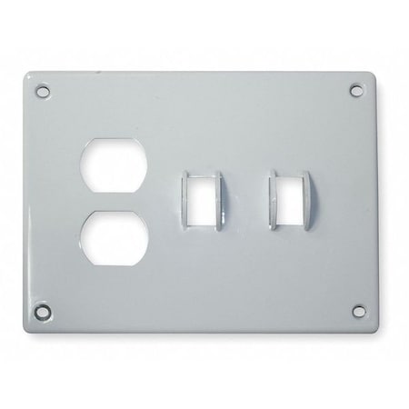 Hubbell Wiring Device-Kellems Security Series, Number of Gangs: 3-Gang Steel, Zinc Plated, Powder Finish, White SWP28