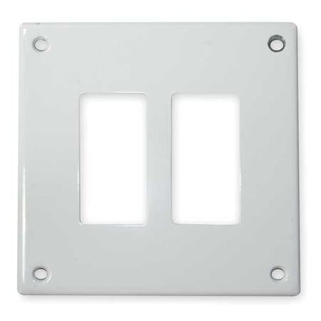 Hubbell Wiring Device-Kellems Security Series, Number of Gangs: 2-Gang Steel, Zinc Plated, Powder Finish, White SWP262