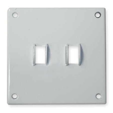 Hubbell Wiring Device-Kellems Security Series, Number of Gangs: 2-Gang Steel, Zinc Plated, Powder Finish, White SWP2