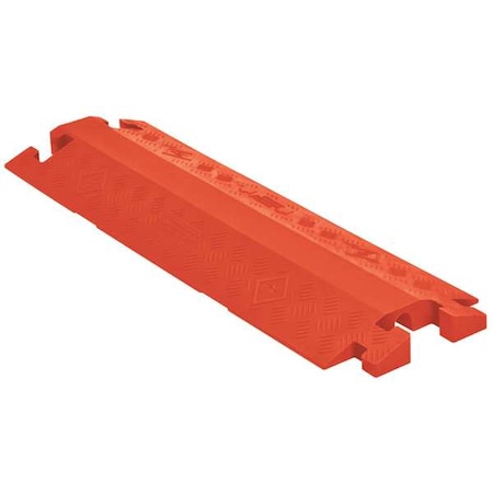 Linebacker Cable Protector, 1-5/8 in H, 36 in L, 11-1/2 in W, 1 Channel, Polyurethane, Orange CP1X125-GP-DO-O