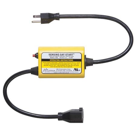 Sensing-Saf-Starts Power Cord, 5-15P, SJTO, 2.1 ft., Blk, 15A, 14/3 1996