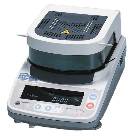 A&D Weighing Moisture Analyzer 51g Capacity, 0.001g Readability MX-50