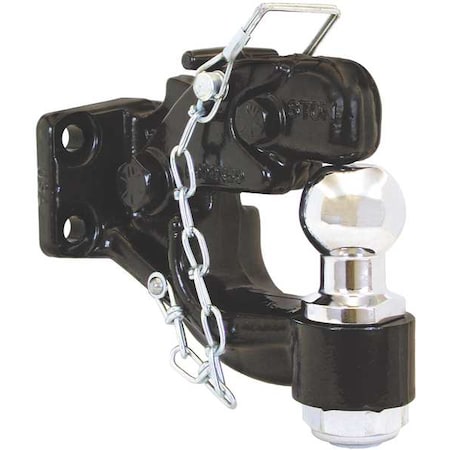 Buyers Products Pintle Hook and Ball, Bolt On, 12,000 lb Gross Vehicle Wt Capacity, 2 in Ball Dia BH82000