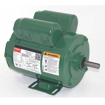 Dayton Agricultural Fan Motor, Capacitor-Start/Run, 1/2 HP, 115/208-230V AC, 1,725 Nameplate RPM, 56 Frame 3K663