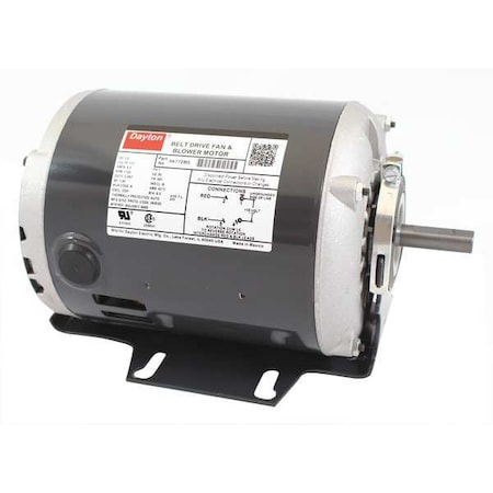 Dayton Split-Phase Belt Drive Motor, 1/2 HP, 48Y Frame, 115V AC Voltage, 1,725 Nameplate RPM 3K772