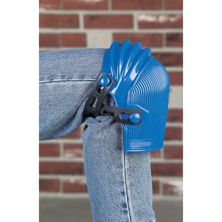 Allegro Industries Knee Pads, Flexible, EVA Foam Pad, Polycarbonate Cap, Button and Loop Closure, 2 Straps, Blue/Black 6987
