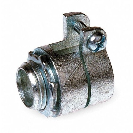 Raco Conduit Fitting Grounding Connector, 3/4 in, Push-On, Iron, Electro Zinc Plated, Gray 2103