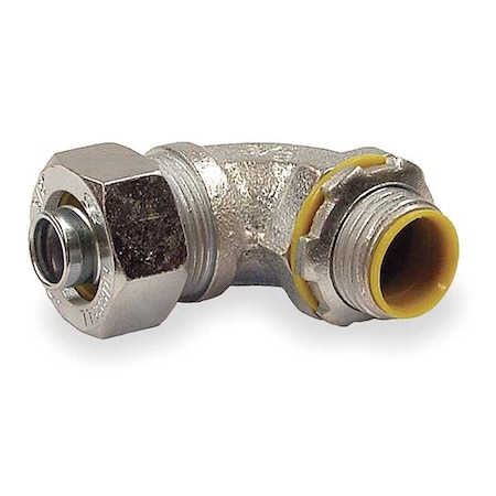 Raco Conduit Fitting Connector, 3/8 in, Liquid-Tight, Steel, Electro Zinc Plated, Gray 3541RAC