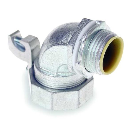 Raco Conduit Fitting Connector, 3/4 in, Threaded, Steel, Electro Zinc Plated, Gray 3543-3
