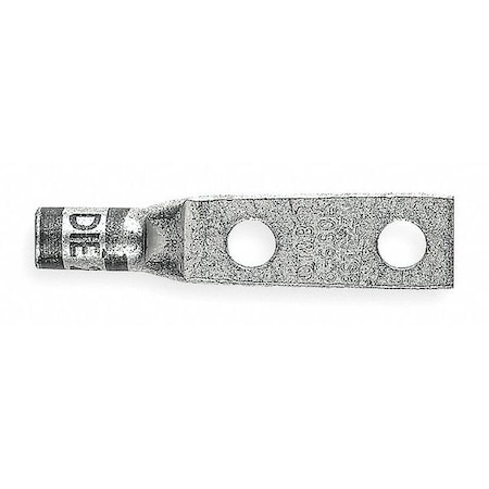 Abb Two-Hole Compression Lug, 600 kcmil Max, 1/2 in Stud, Standard Barrel, Copper, Green, 6 PK 54289