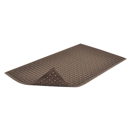 Condor Static Dissipative Floor Mat, Rubber, Drainage Holes, 3 ft. W x 5 ft. L, Black 3LMD1