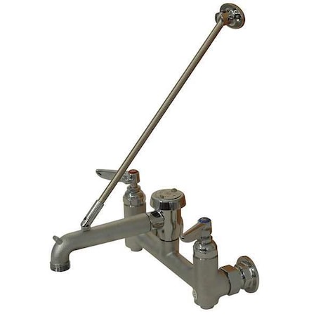 Advance Tabco Straight Service Sink Faucet 2, Wall Mount, Chrome-Plated Brass K-240